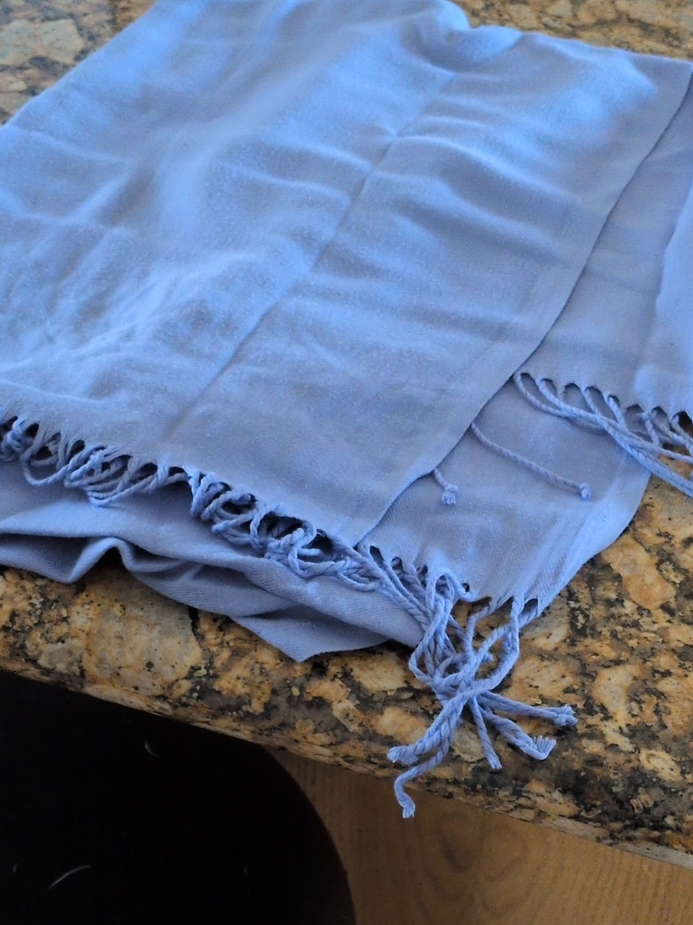 Light Periwinkle Tassel Scarf